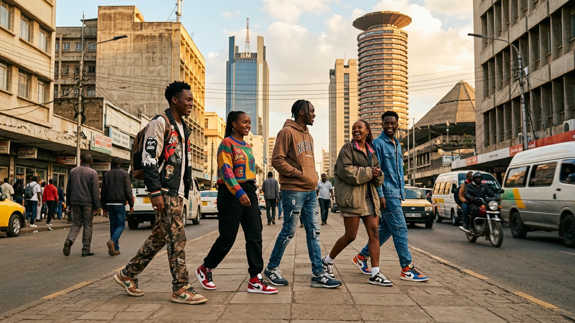 Young Kenyans in streetwear